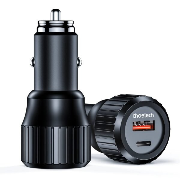 Choetech 63W Dual USB-C 45W + 18W Fast Car Charger – Black – TC0010 – GC